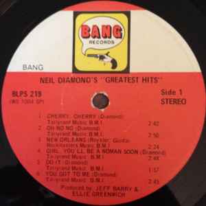 Neil Diamonds Greatest Hits Vinyl LP Album 1967 Near Mint 