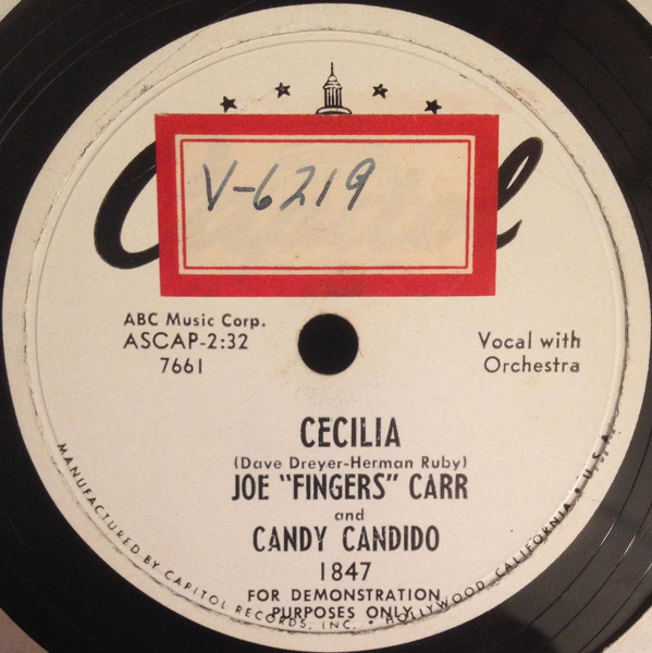 ladda ner album Joe Fingers Carr and Candy Candido - Cecilia Snuggle Bug