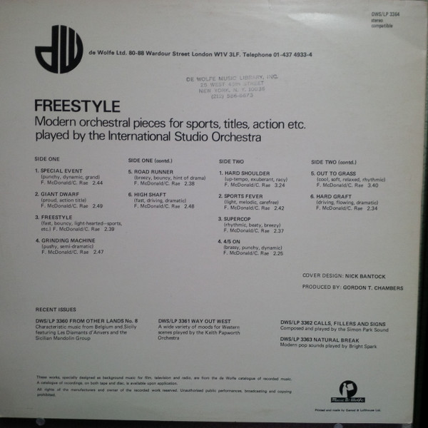 International Studio Orchestra - Freestyle | Music De Wolfe (DWS/LP 3364) - 2