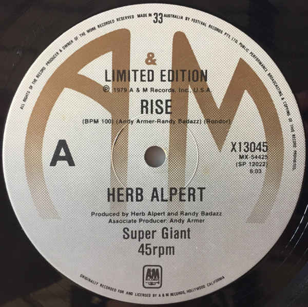 Herb Alpert - Rise | Releases | Discogs