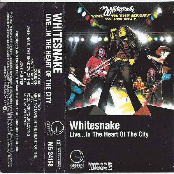 Whitesnake – Live... In The Heart Of The City (1980, Cassette