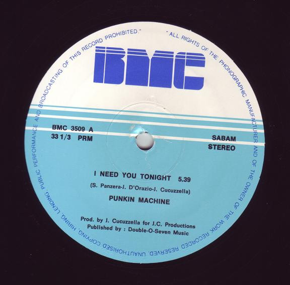 I Need You Tonight / Tonight by Punkin' Machine and Suzy Q on Beatsource