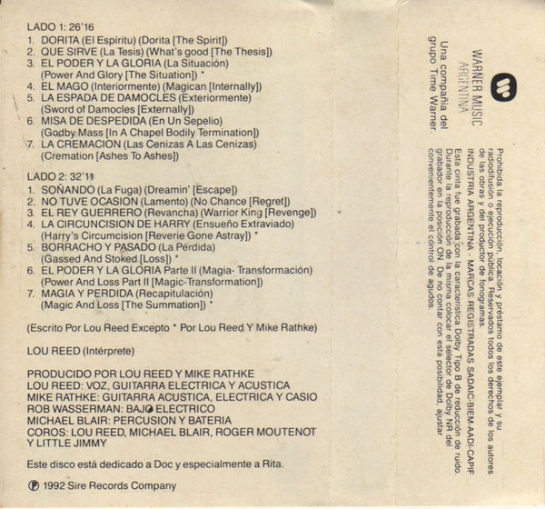 Album herunterladen Lou Reed - Magia Y Perdida
