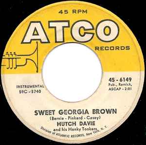 Hutch Davie And His Honky Tonkers - Sweet Georgia Brown album cover