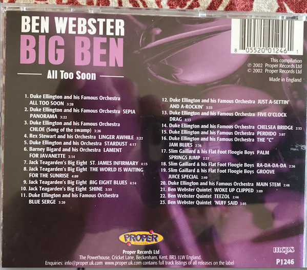 baixar álbum Ben Webster - All Too Soon