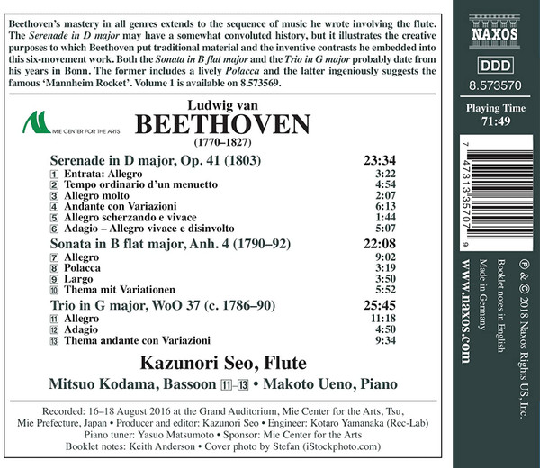 descargar álbum Beethoven, Kazunori Seo, Mitsuo Kodama, Makoto Ueno - Works for Flute 2