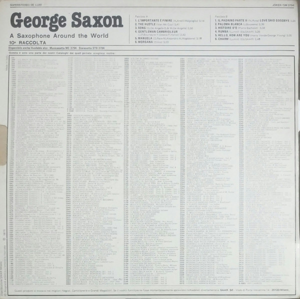 descargar álbum George Saxon - A Saxophone Around The World 10a Raccolta