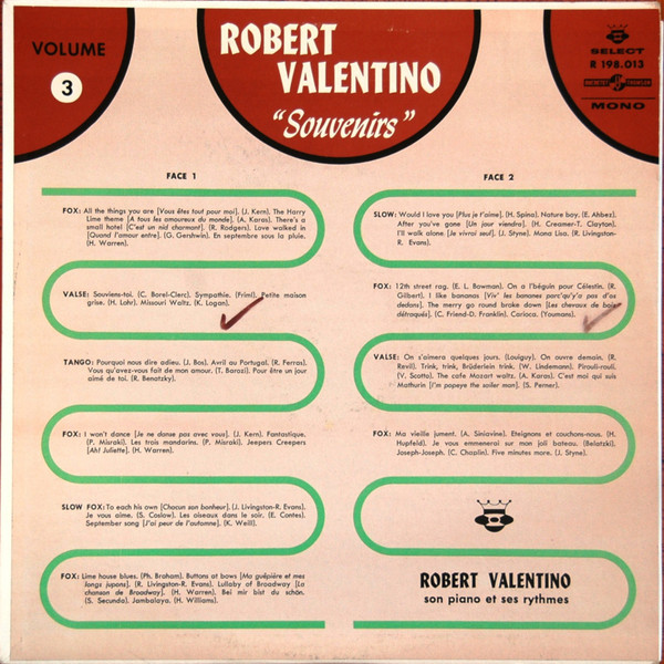 lataa albumi Robert Valentino, Son Piano Et Ses Rythmes - Souvenirs Vol1