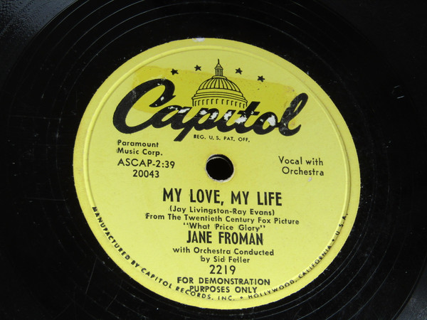 SP JANE FROMAN MY LOVE, MY LIFE / NO!