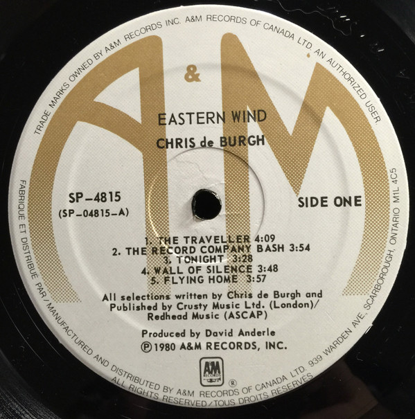 Chris de Burgh - Eastern Wind | A&M Records (SP 4815) - 3