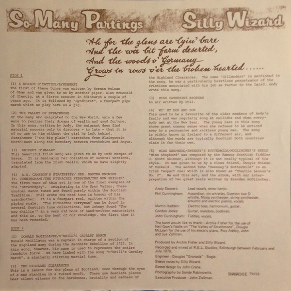 descargar álbum Silly Wizard - So Many Partings