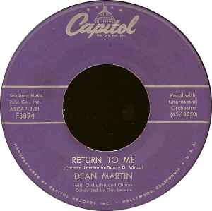 Dean Martin - Return To Me