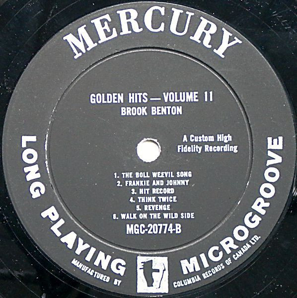 Brook Benton - Golden Hits Volume 2 | Mercury (MG20774) - 4