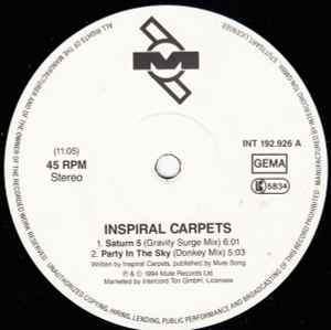 Inspiral Carpets - Saturn 5 / Party In The Sky album cover