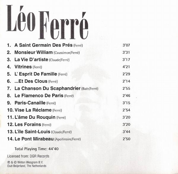 baixar álbum Léo Ferré - Merci Mon Dieu