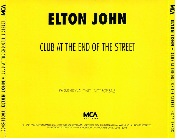 Elton John – Club At The End Of The Street (1990, CD) - Discogs