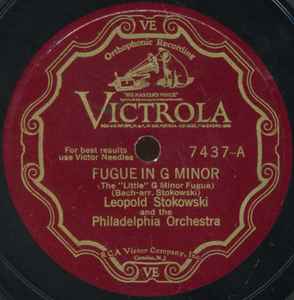 78RPM/SP Philadelphia Symphony Orch, Leopold Stkowski Fugue In G Minor (Bach) Part.1 / Part.2 HL13 VICTOR /00500