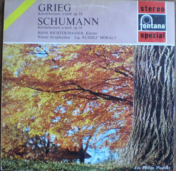 lataa albumi Grieg Schumann Hans RichterHaaser, Wiener Symphoniker, Rudolf Moralt - Klavierkonzert a moll op 16 Klavierkonzert a moll op 54