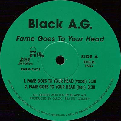 Black A.G. – Fame Goes To Your Head (1991, Vinyl) - Discogs