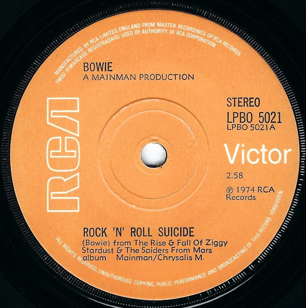 David Bowie – Rock'N'Roll Suicide (1974, Vinyl) - Discogs