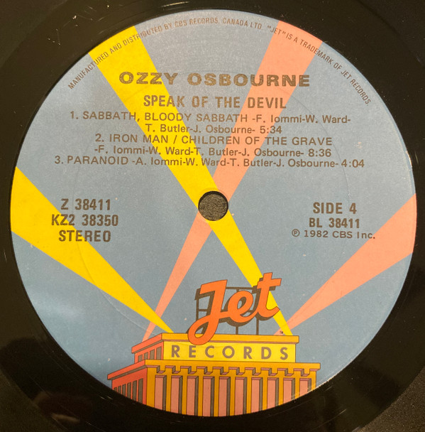 Ozzy Osbourne - Speak Of The Devil (2LP) [Vinyl] | Jet Records (KZ2 38350) - 7
