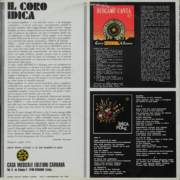 descargar álbum Coro Idica Di Clusone - Idica Folk