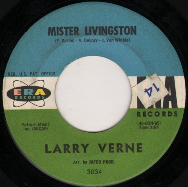 Larry Verne - Mister Livingston / Roller Coaster | Releases | Discogs