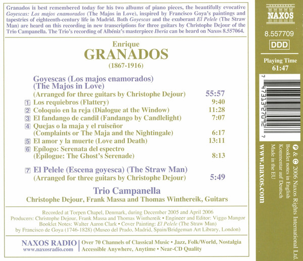 Album herunterladen Granados Trio Campanella - Goyescas El Pelele For Three Guitars