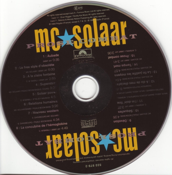 MC Solaar Prose Combat 1994 CD Discogs