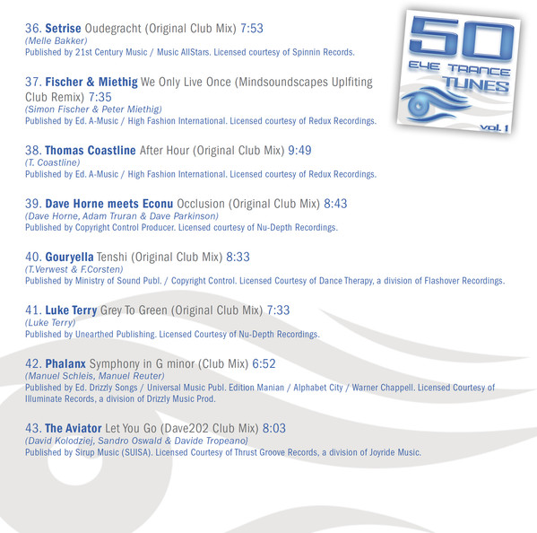 Album herunterladen Various - 50 Eye Trance Tunes Vol 1