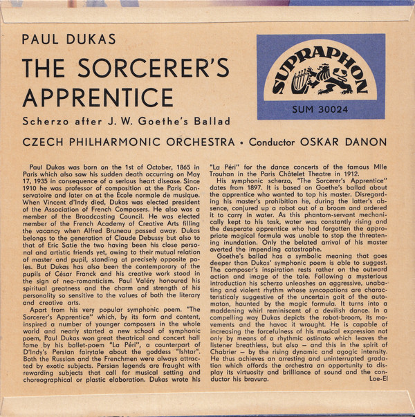 télécharger l'album Paul Dukas, Czech Philharmonic Orchestra Conductor Oskar Danon - The Sorcerers Apprentice