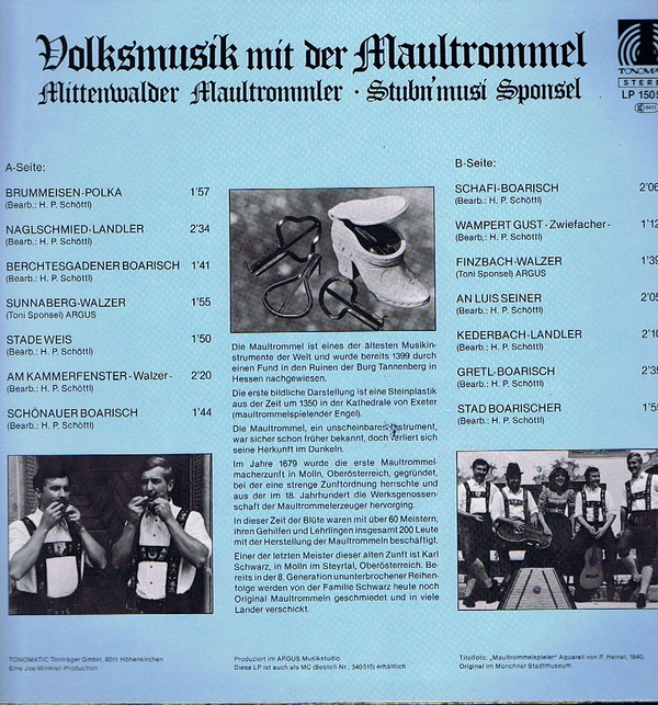 descargar álbum Mittenwalder Maultrommler, Stubn'musi Sponsel - Volksmusik Mit Der Maultrommel