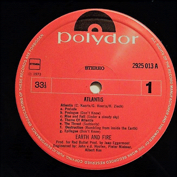 Earth And Fire - Atlantis | Releases | Discogs