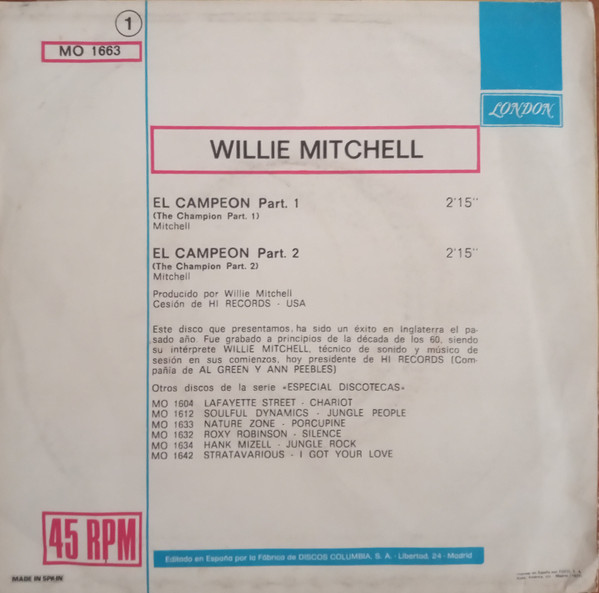 baixar álbum Willie Mitchell - El Campeón Partes 1 y 2