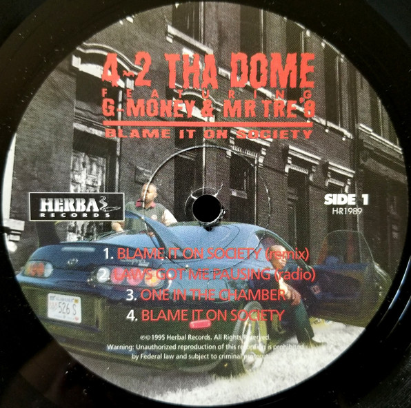 4-2 Tha Dome – Blame It On Society (1995, Vinyl) - Discogs