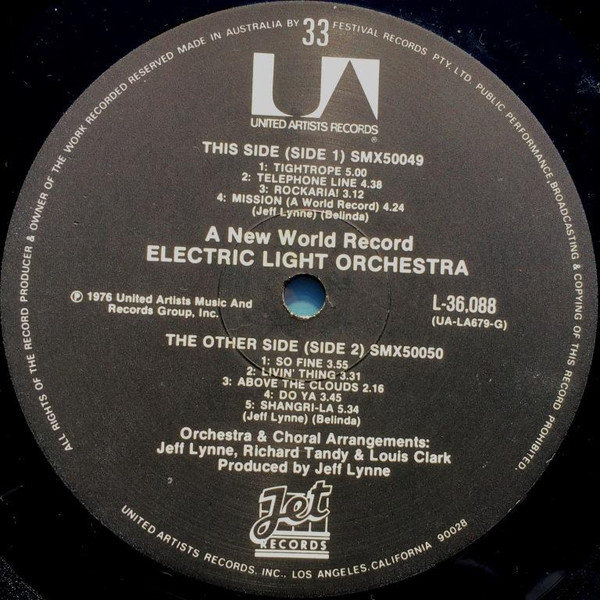 Electric Light Orchestra - A New World Record | United Artists Records (L 36088) - 4