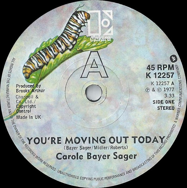 Carole Bayer Sager – You're Moving Out Today (1977, Vinyl) - Discogs