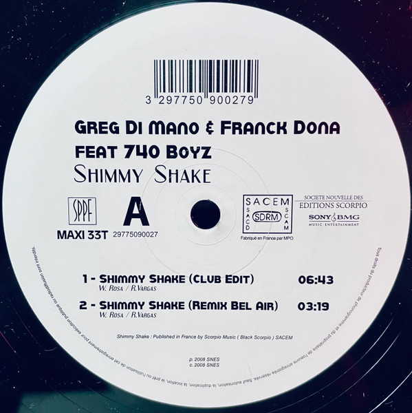 télécharger l'album Greg Di Mano & Franck Dona Feat 740 Boyz - Shimmy Shake