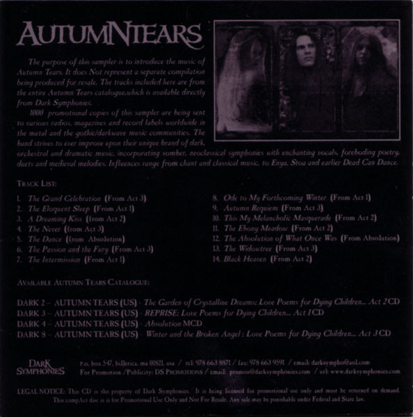 Album herunterladen Autumn Tears - Promotional Sampler Compilation