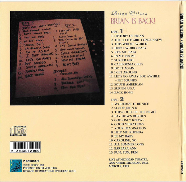 last ned album Brian Wilson - Brian Is Back