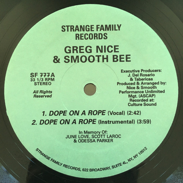 Greg Nice & Smooth Bee – Dope On A Rope (Vinyl) - Discogs