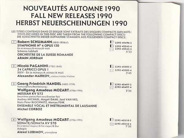 télécharger l'album Download Various - Nouveautes Automne 1990 album