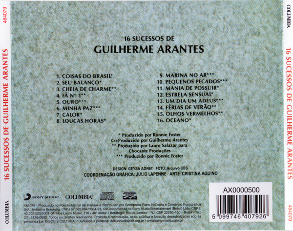 télécharger l'album Guilherme Arantes - 16 Sucessos De Guilherme Arantes