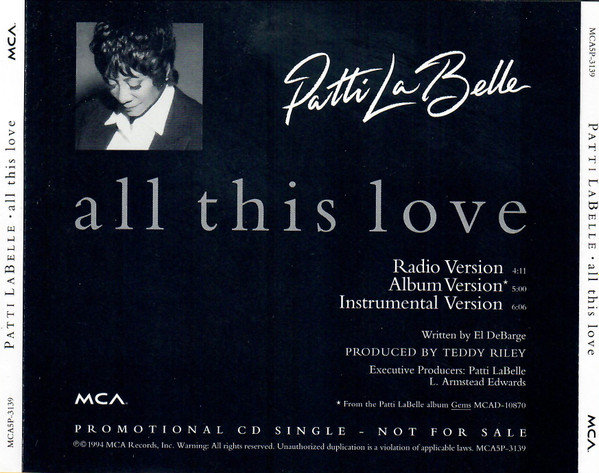 Patti Labelle – All This Love (1994, CD) - Discogs