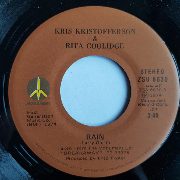 last ned album Kris Kristofferson & Rita Coolidge - Rain