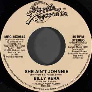 Billy Vera - She Ain't Johnnie album cover