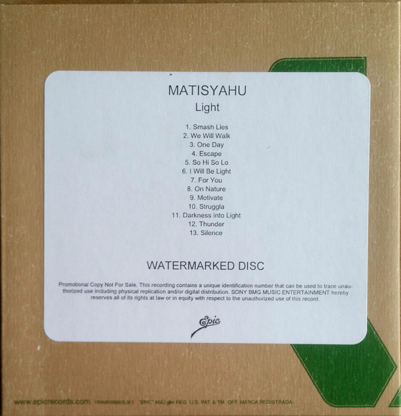 Matisyahu Light (2009, - Discogs