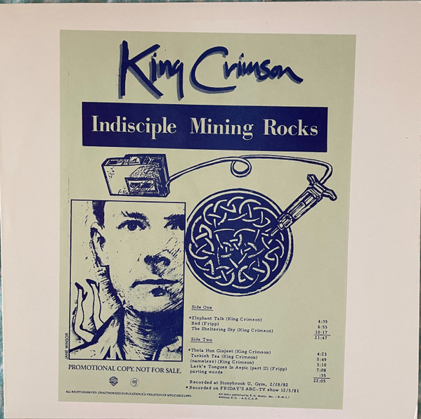 King Crimson – Indisciple Mining Rocks (1982, Vinyl) - Discogs