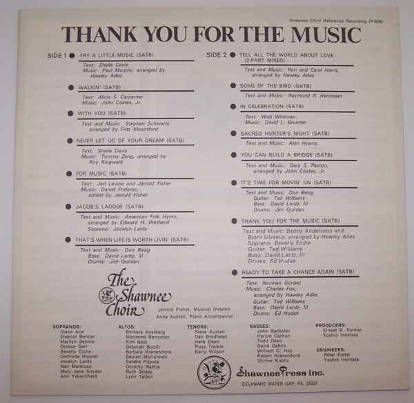 baixar álbum The Shawnee Choir - Thank You For The Music