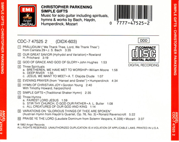 ladda ner album Christopher Parkening - Simple Gifts